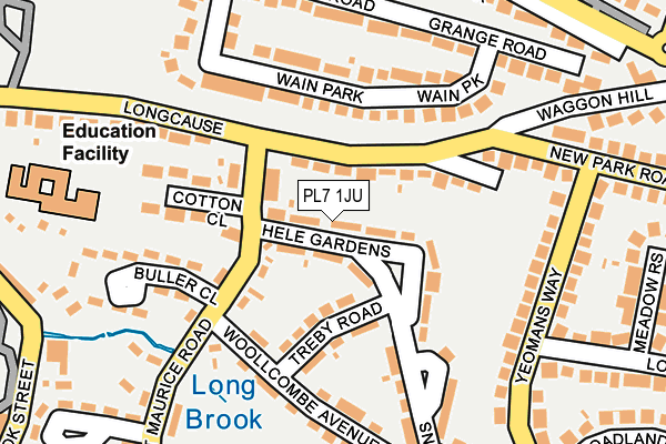 PL7 1JU map - OS OpenMap – Local (Ordnance Survey)