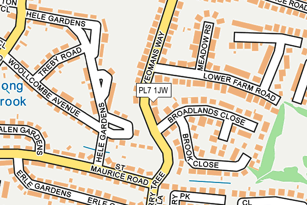 PL7 1JW map - OS OpenMap – Local (Ordnance Survey)