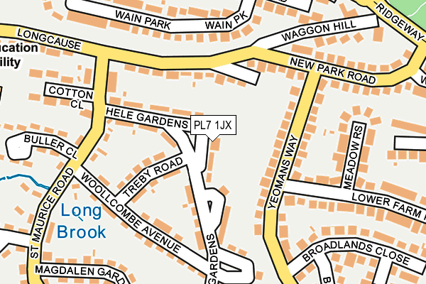 PL7 1JX map - OS OpenMap – Local (Ordnance Survey)