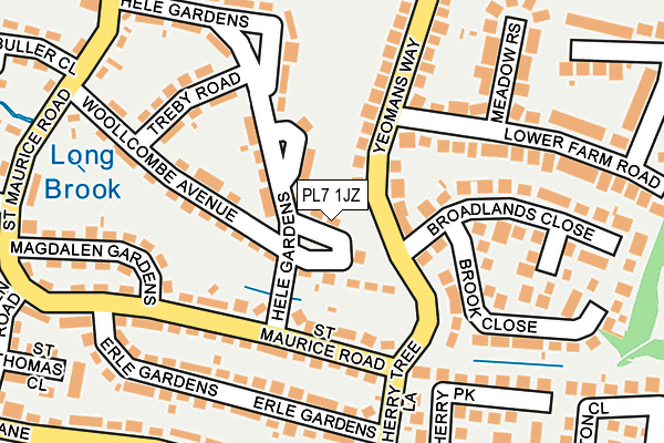 PL7 1JZ map - OS OpenMap – Local (Ordnance Survey)