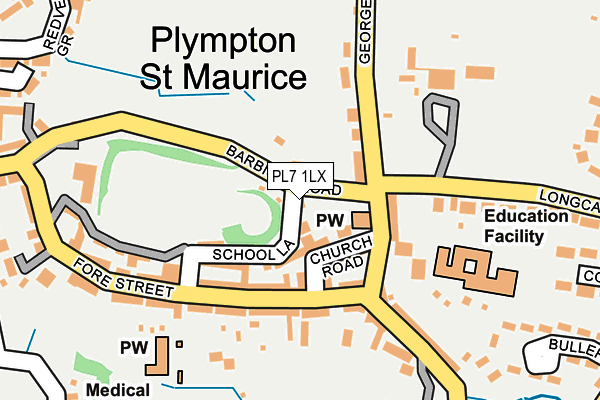 PL7 1LX map - OS OpenMap – Local (Ordnance Survey)