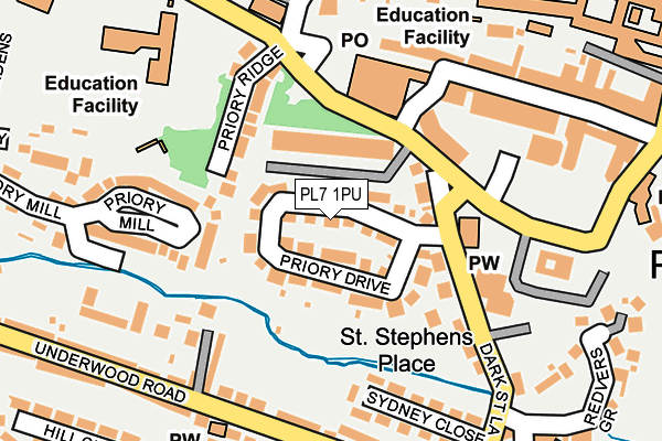 PL7 1PU map - OS OpenMap – Local (Ordnance Survey)