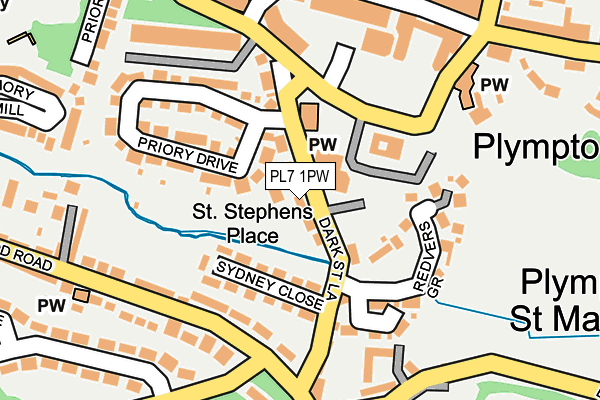 PL7 1PW map - OS OpenMap – Local (Ordnance Survey)