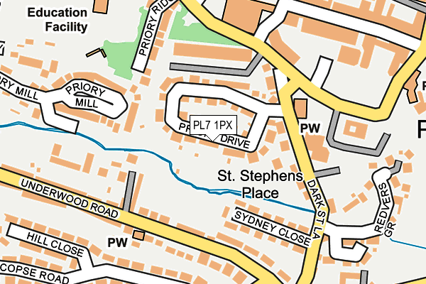 PL7 1PX map - OS OpenMap – Local (Ordnance Survey)