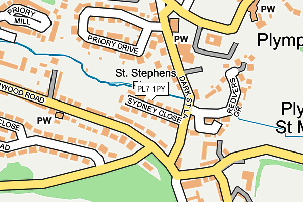 PL7 1PY map - OS OpenMap – Local (Ordnance Survey)