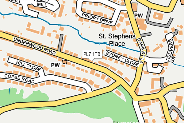 PL7 1TB map - OS OpenMap – Local (Ordnance Survey)