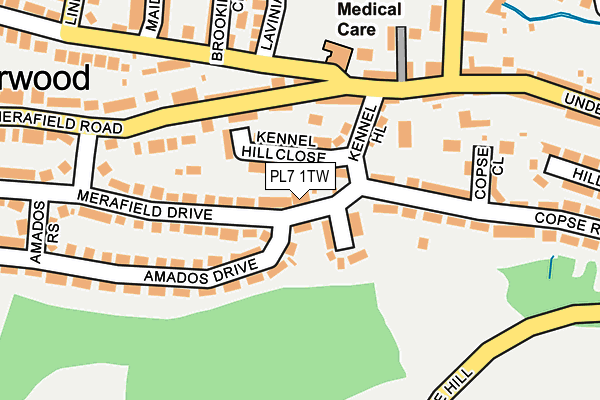 PL7 1TW map - OS OpenMap – Local (Ordnance Survey)