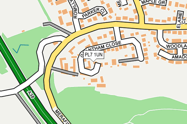 PL7 1UN map - OS OpenMap – Local (Ordnance Survey)