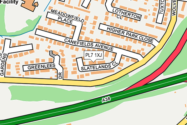 PL7 1XJ map - OS OpenMap – Local (Ordnance Survey)