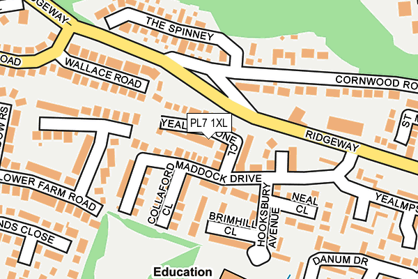 PL7 1XL map - OS OpenMap – Local (Ordnance Survey)