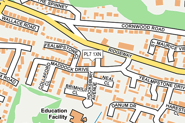 PL7 1XN map - OS OpenMap – Local (Ordnance Survey)