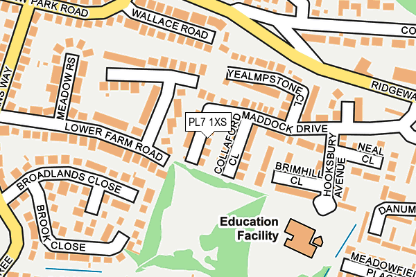 PL7 1XS map - OS OpenMap – Local (Ordnance Survey)