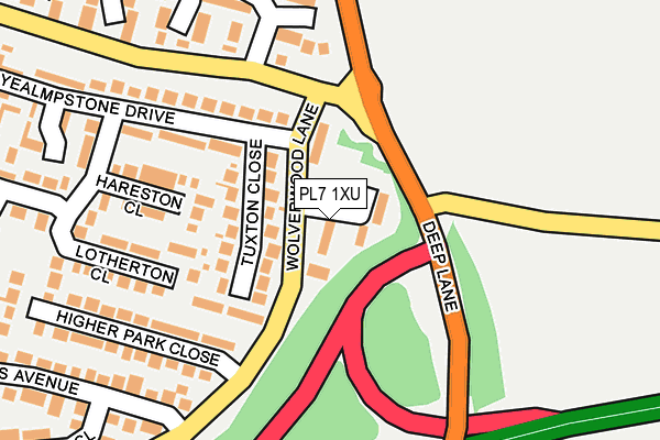 PL7 1XU map - OS OpenMap – Local (Ordnance Survey)