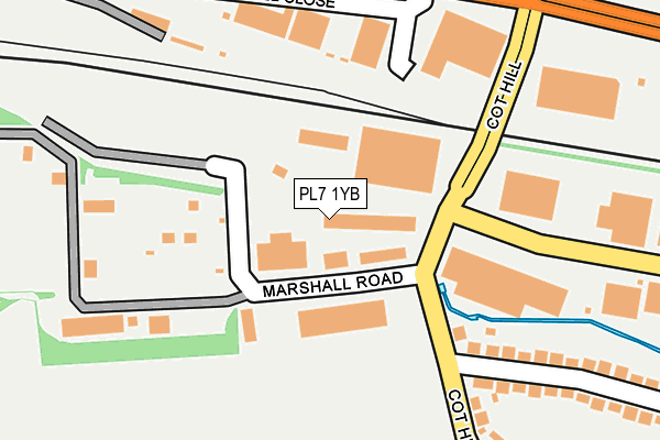 PL7 1YB map - OS OpenMap – Local (Ordnance Survey)