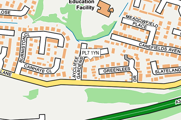 PL7 1YN map - OS OpenMap – Local (Ordnance Survey)