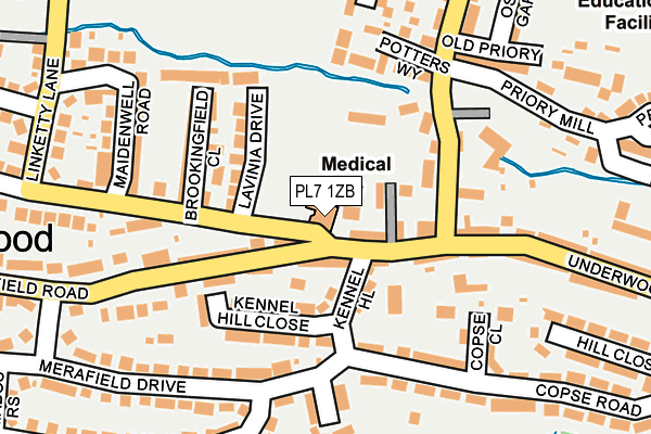 PL7 1ZB map - OS OpenMap – Local (Ordnance Survey)