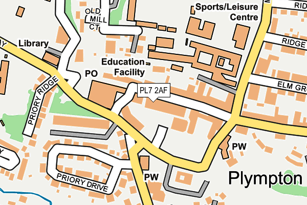 PL7 2AF map - OS OpenMap – Local (Ordnance Survey)