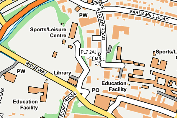 PL7 2AJ map - OS OpenMap – Local (Ordnance Survey)