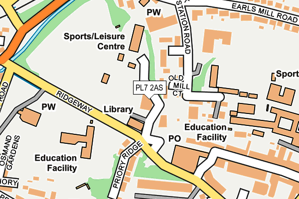 PL7 2AS map - OS OpenMap – Local (Ordnance Survey)