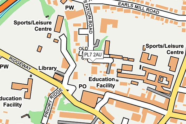 PL7 2AU map - OS OpenMap – Local (Ordnance Survey)
