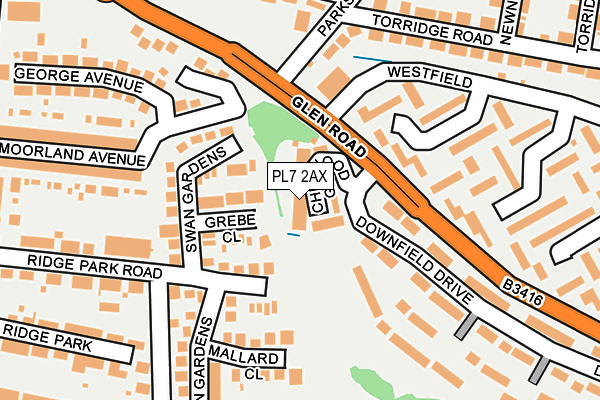 PL7 2AX map - OS OpenMap – Local (Ordnance Survey)