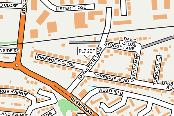 PL7 2DF map - OS OpenMap – Local (Ordnance Survey)