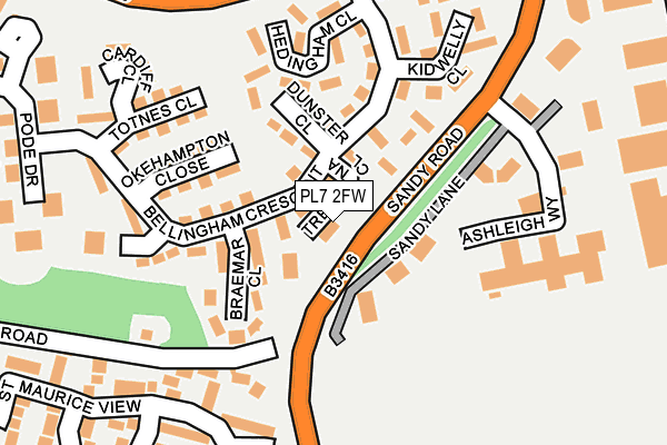 PL7 2FW map - OS OpenMap – Local (Ordnance Survey)