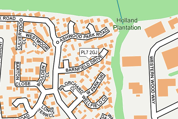 PL7 2GJ map - OS OpenMap – Local (Ordnance Survey)