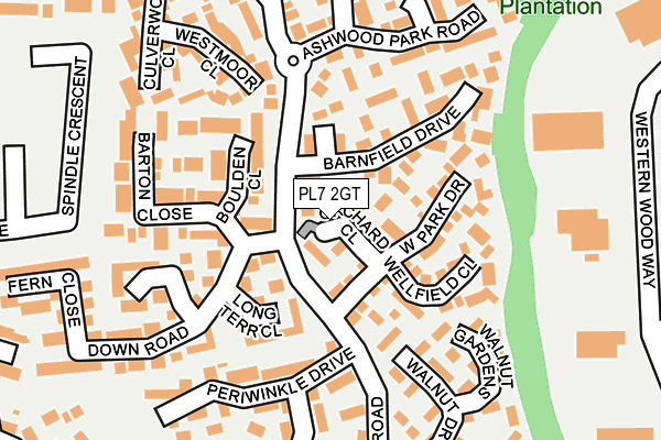 PL7 2GT map - OS OpenMap – Local (Ordnance Survey)