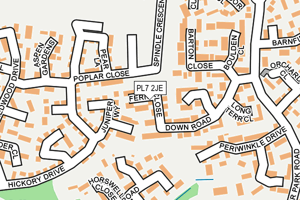 PL7 2JE map - OS OpenMap – Local (Ordnance Survey)