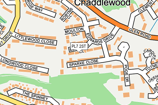 PL7 2ST map - OS OpenMap – Local (Ordnance Survey)