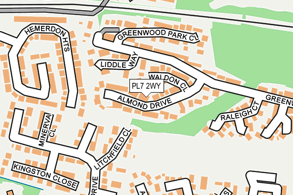 PL7 2WY map - OS OpenMap – Local (Ordnance Survey)