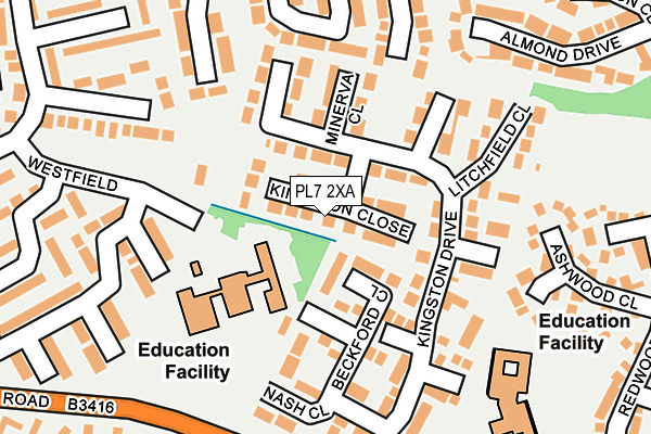 PL7 2XA map - OS OpenMap – Local (Ordnance Survey)