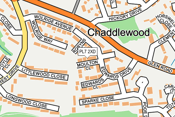 PL7 2XD map - OS OpenMap – Local (Ordnance Survey)