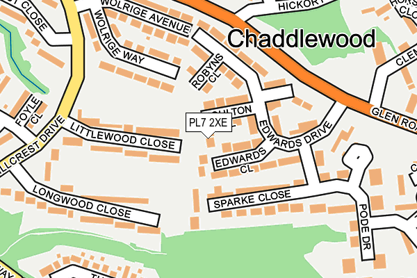 PL7 2XE map - OS OpenMap – Local (Ordnance Survey)