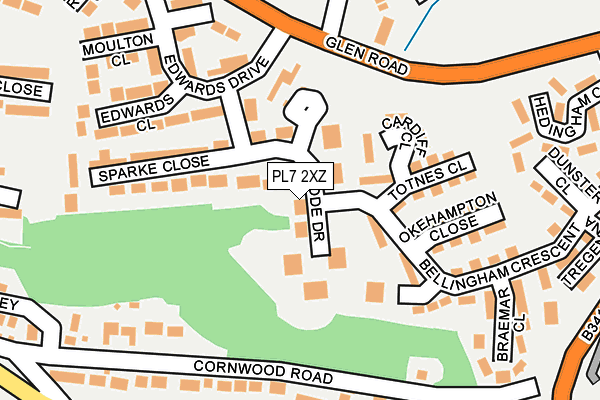PL7 2XZ map - OS OpenMap – Local (Ordnance Survey)