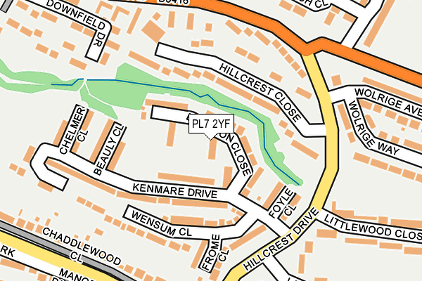 PL7 2YF map - OS OpenMap – Local (Ordnance Survey)