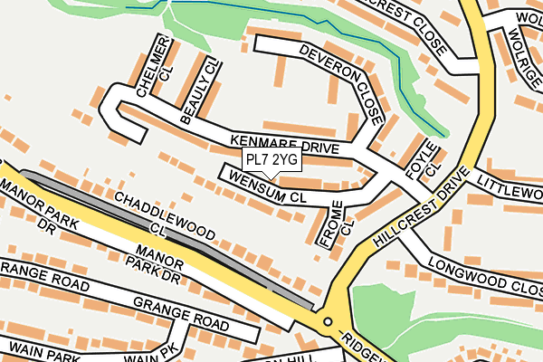 PL7 2YG map - OS OpenMap – Local (Ordnance Survey)