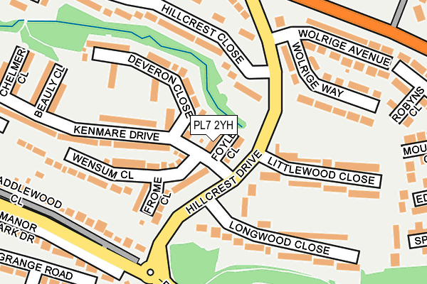 PL7 2YH map - OS OpenMap – Local (Ordnance Survey)