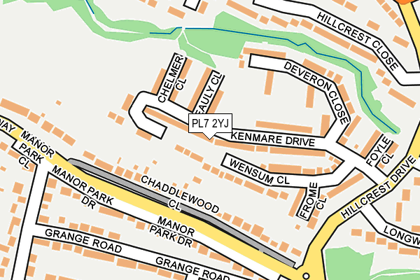 PL7 2YJ map - OS OpenMap – Local (Ordnance Survey)
