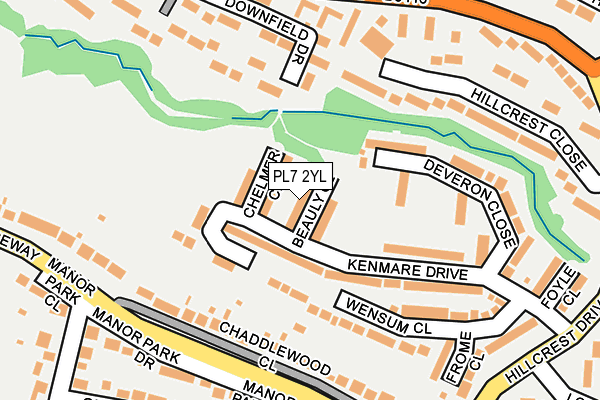 PL7 2YL map - OS OpenMap – Local (Ordnance Survey)