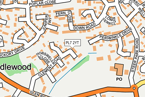 PL7 2YT map - OS OpenMap – Local (Ordnance Survey)