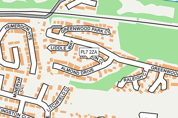 PL7 2ZA map - OS OpenMap – Local (Ordnance Survey)