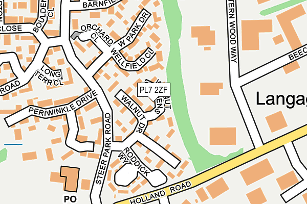PL7 2ZF map - OS OpenMap – Local (Ordnance Survey)