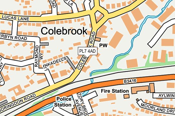 PL7 4AD map - OS OpenMap – Local (Ordnance Survey)