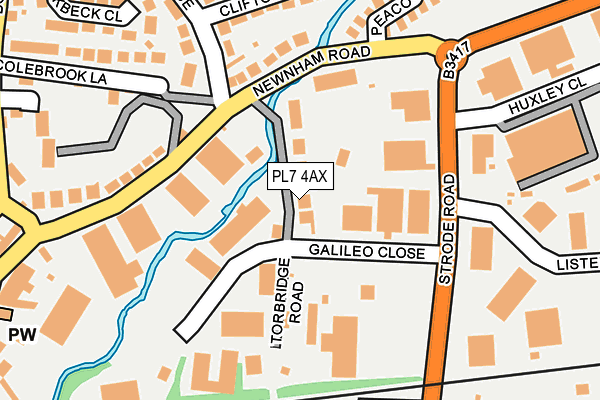 PL7 4AX map - OS OpenMap – Local (Ordnance Survey)