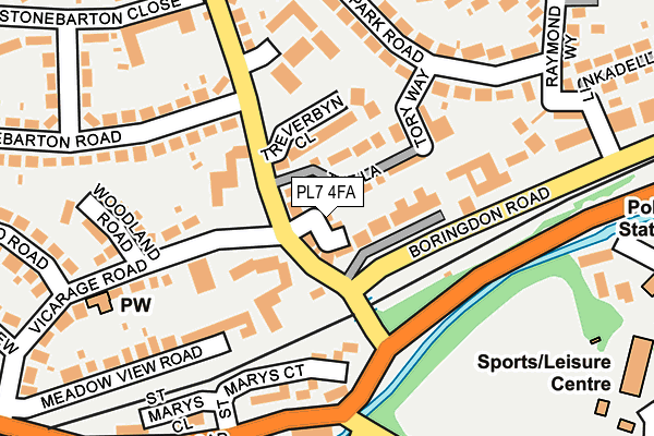 PL7 4FA map - OS OpenMap – Local (Ordnance Survey)