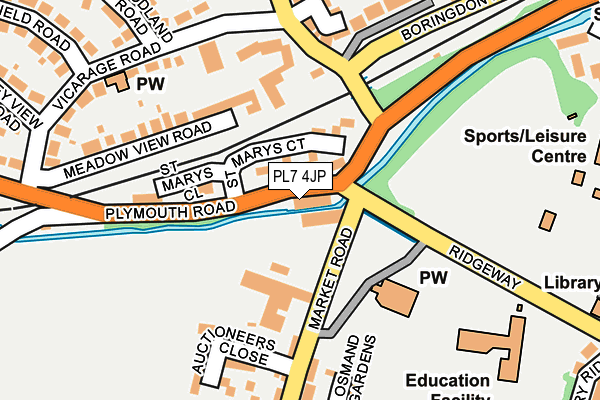 PL7 4JP map - OS OpenMap – Local (Ordnance Survey)