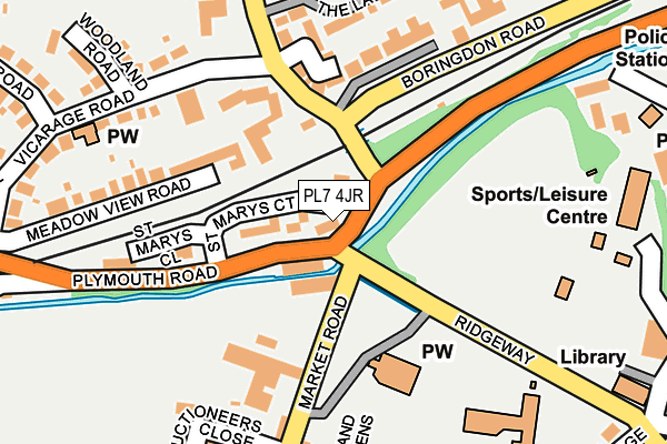 PL7 4JR map - OS OpenMap – Local (Ordnance Survey)