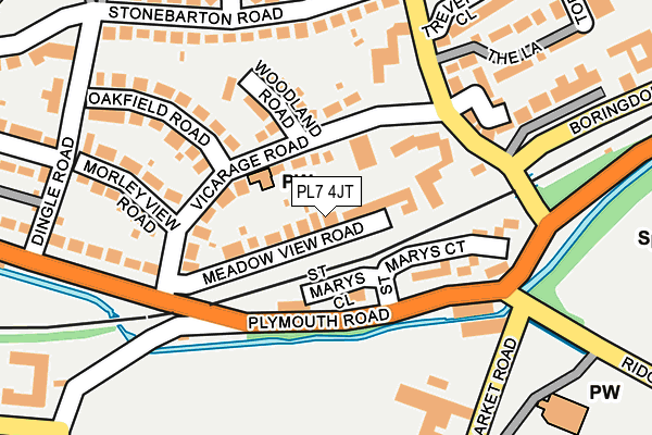 PL7 4JT map - OS OpenMap – Local (Ordnance Survey)